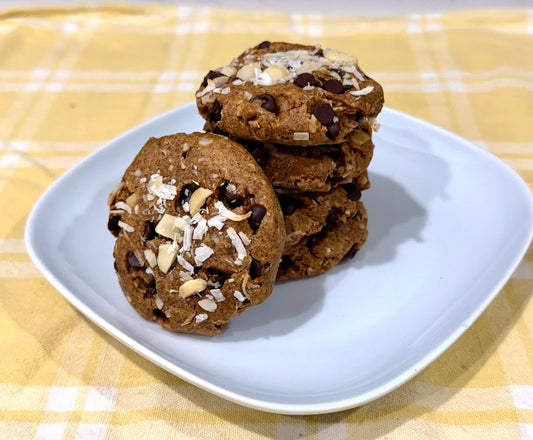 Party Series: Macadamia Nut, Coconut & Dark Chocolate Chip Cookies - Beanie Bites