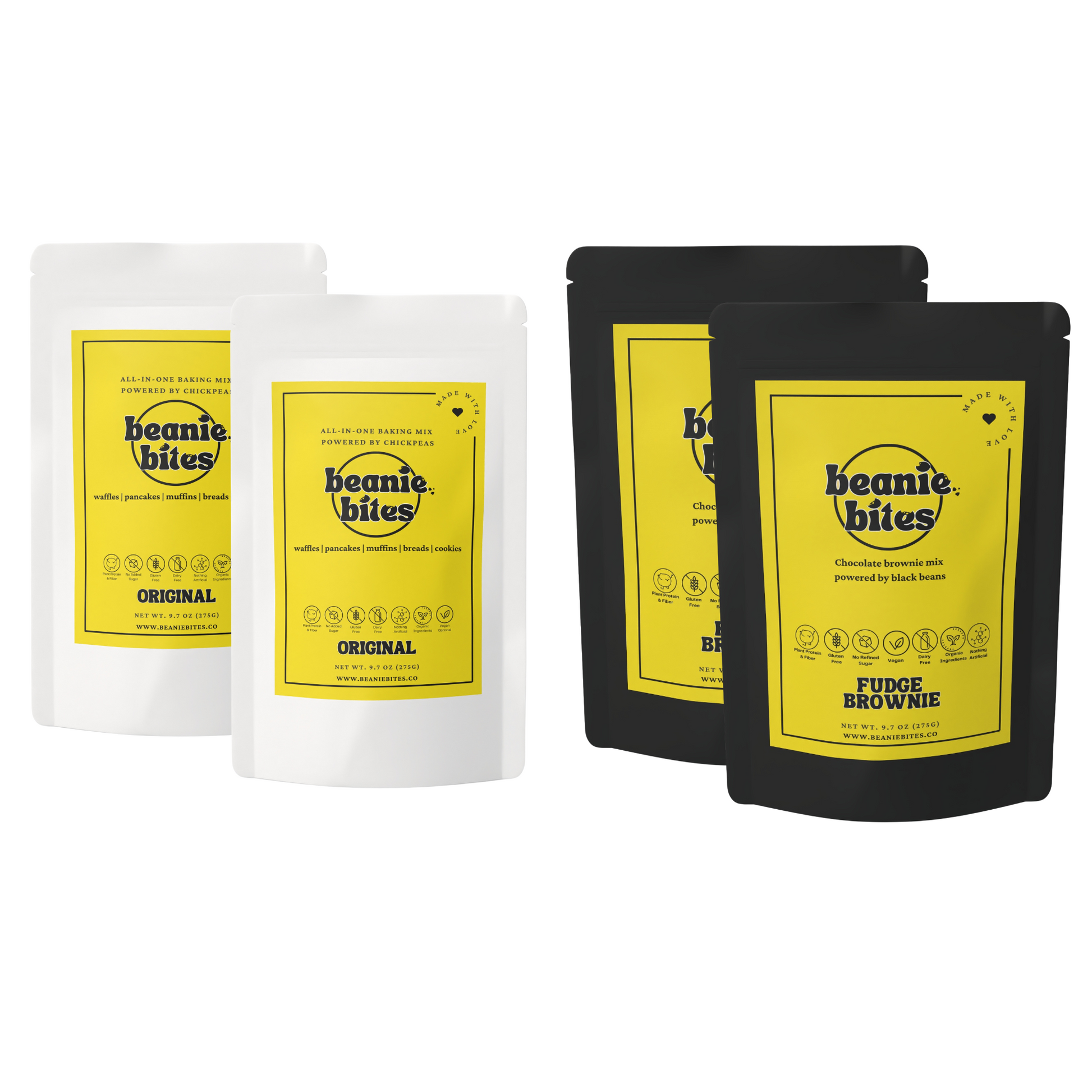 Beanie Bites chickpea and black bean bundle 4 pack 
