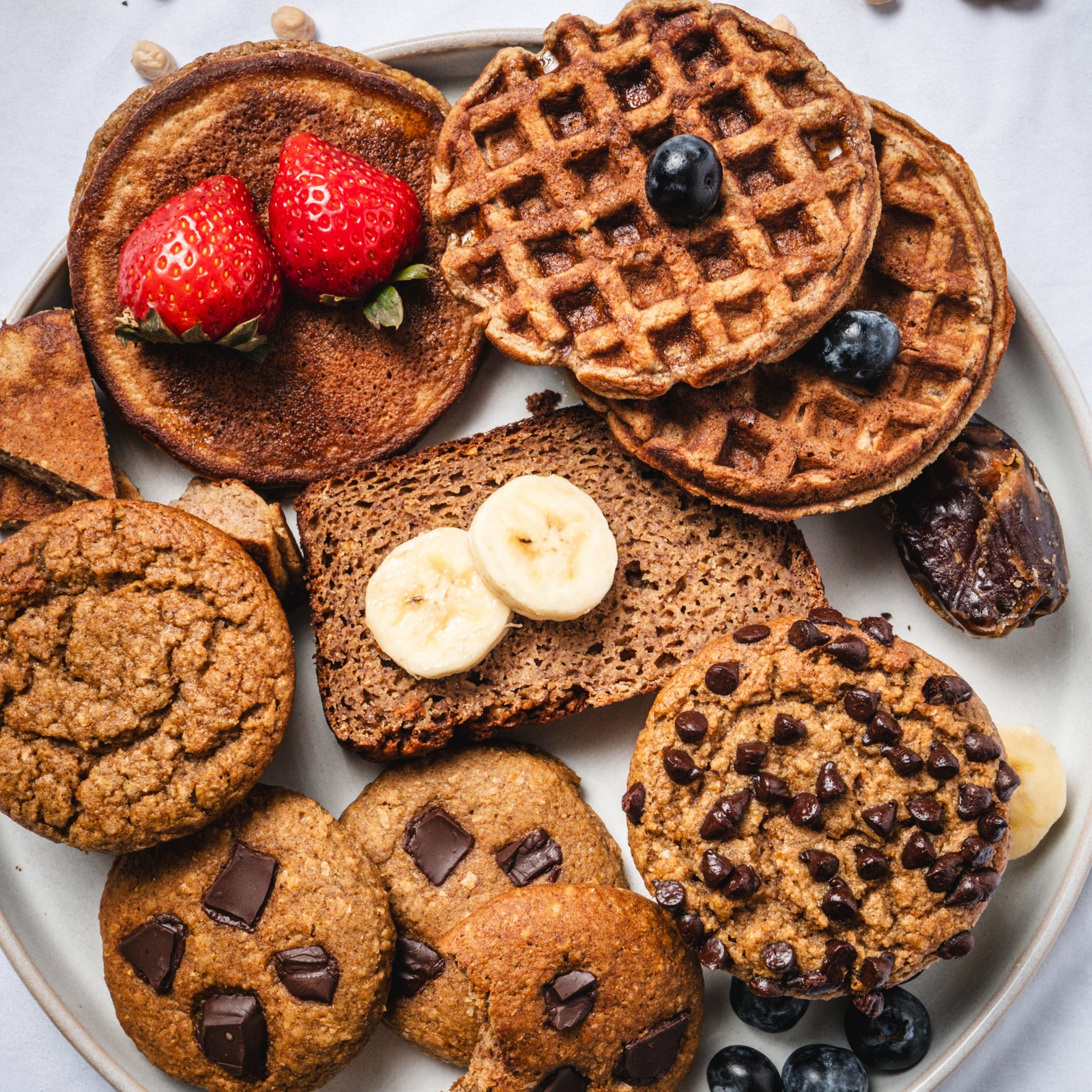 beanie bites chickpea baked goods variety plate